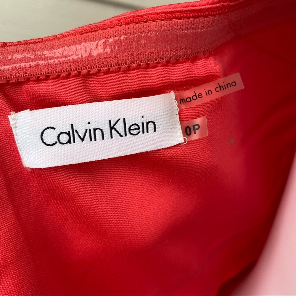 CALVIN KLEIN CORAL SLEEVELESS FIT & FLARE DRESS - Picture 12 of 13